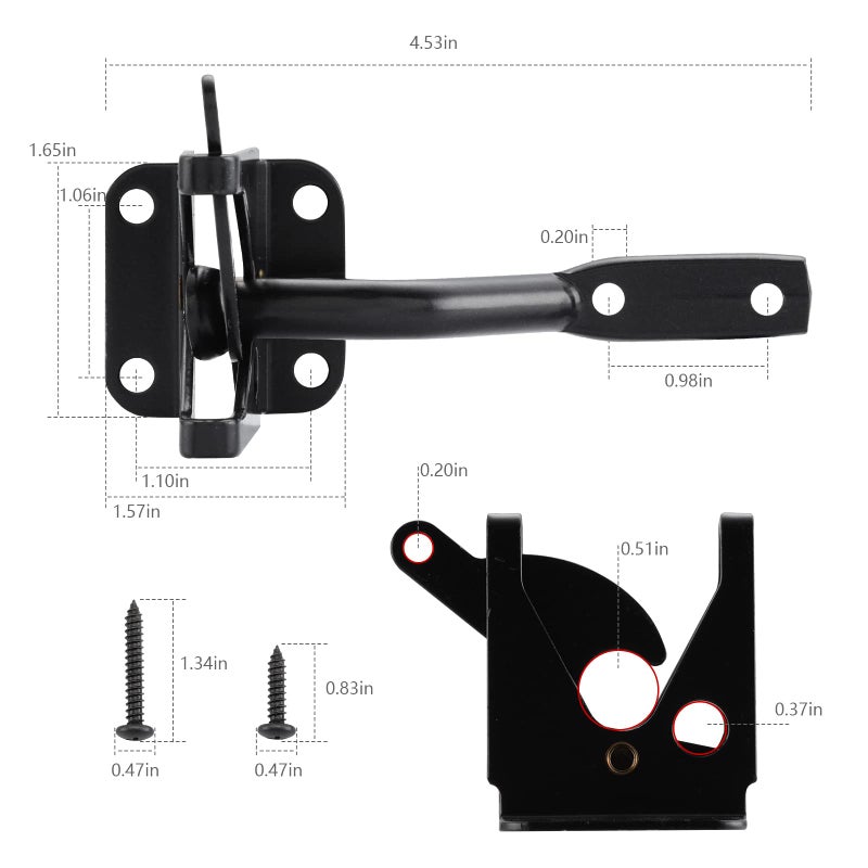 HOME MASTER HARDWARE Wood Gate Hardware Set- Heavy Duty 6" Gate Tee Hinge,Pull Set Gate Hardware Kit with Screws for Outdoor Fence Swing Gate Black Finish - Image 5
